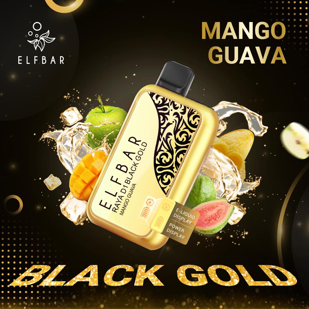 SG-VAPE-DELIVERY-ELFBAR-RAYA-BLACK-GOLD-EDITION-MANGO-GUAVA